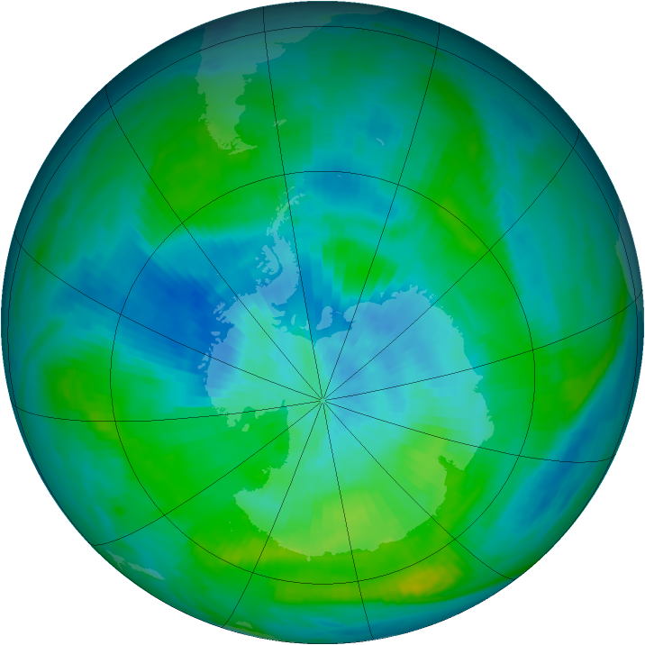 Antarctic ozone map for 03 March 1979